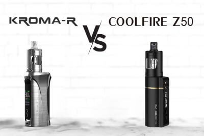 wo popular vaping devices from Innokin – the Kroma-R Zlide Kit and the CoolFire Z50 Starter Kit side by side.