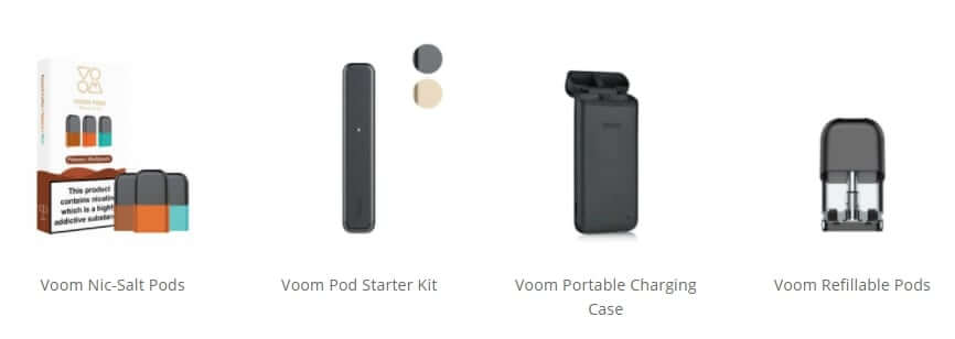 Voom vape device, Pods and accessories